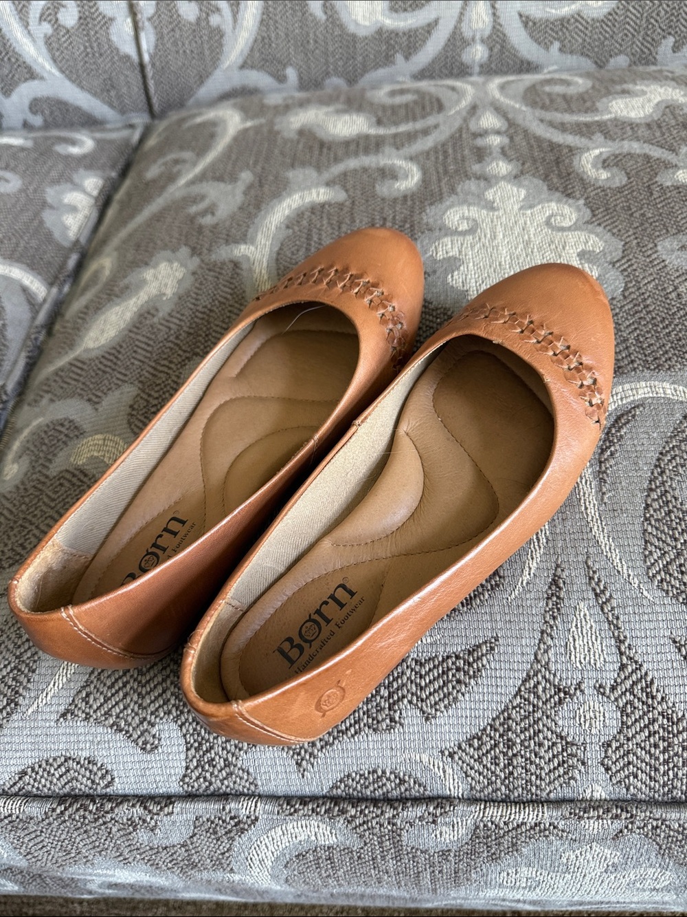 Born Women's Cognac Leather Ballet Flats